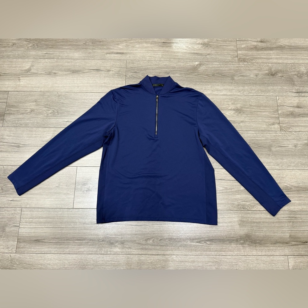 Greyson Siasconset Quarter Zip Pullover‎ Mens Large Blue Long Sleeve Golf